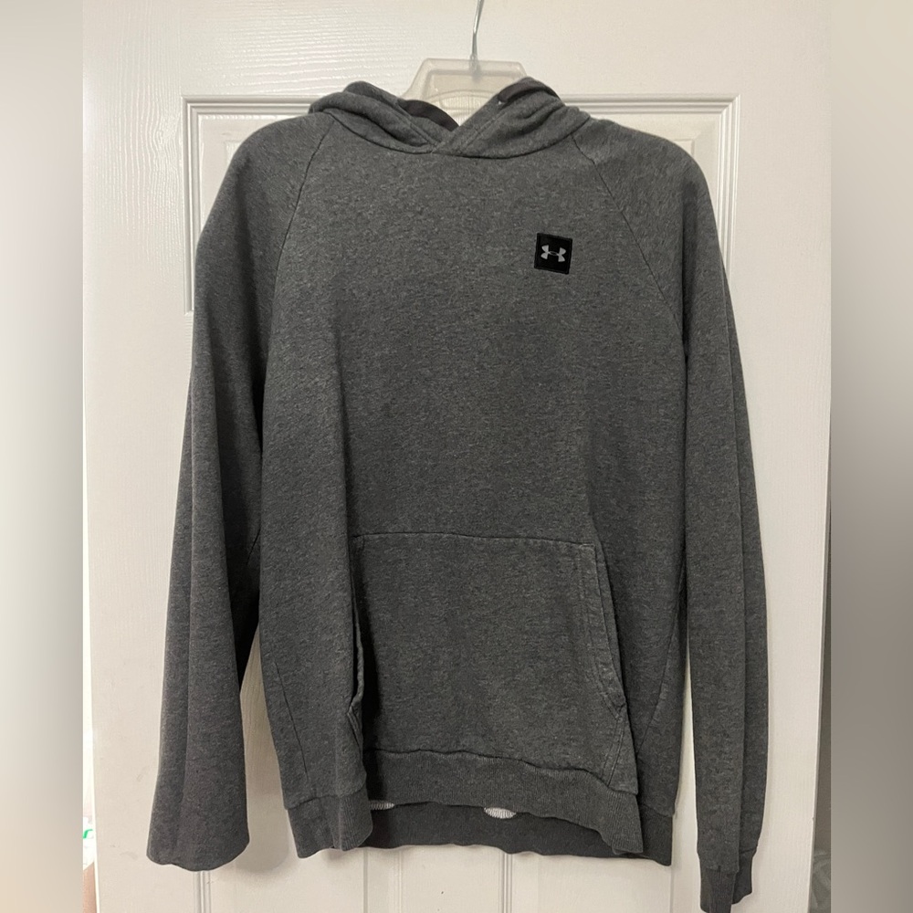 Mens Under Armour Gray Hoodie size large L hooded sweatshirt